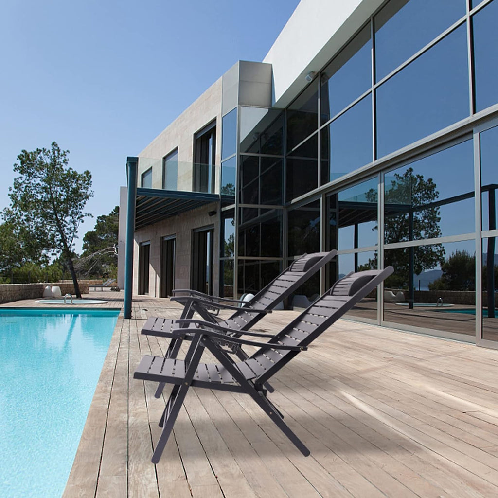 Adjustable Folding Solid Wood Deck Chair D758