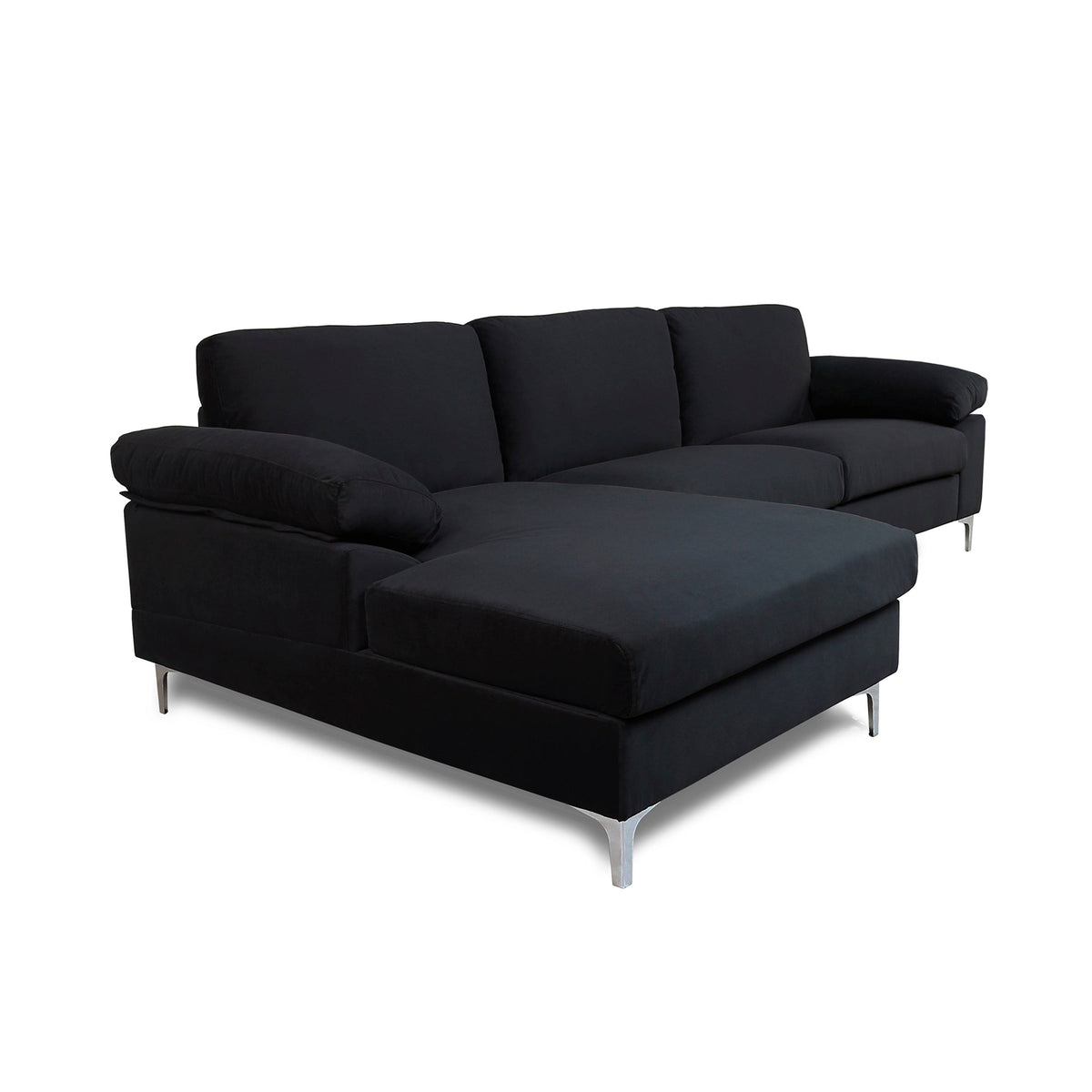 Velvet Modular Sofa Black Purple Reversible V516