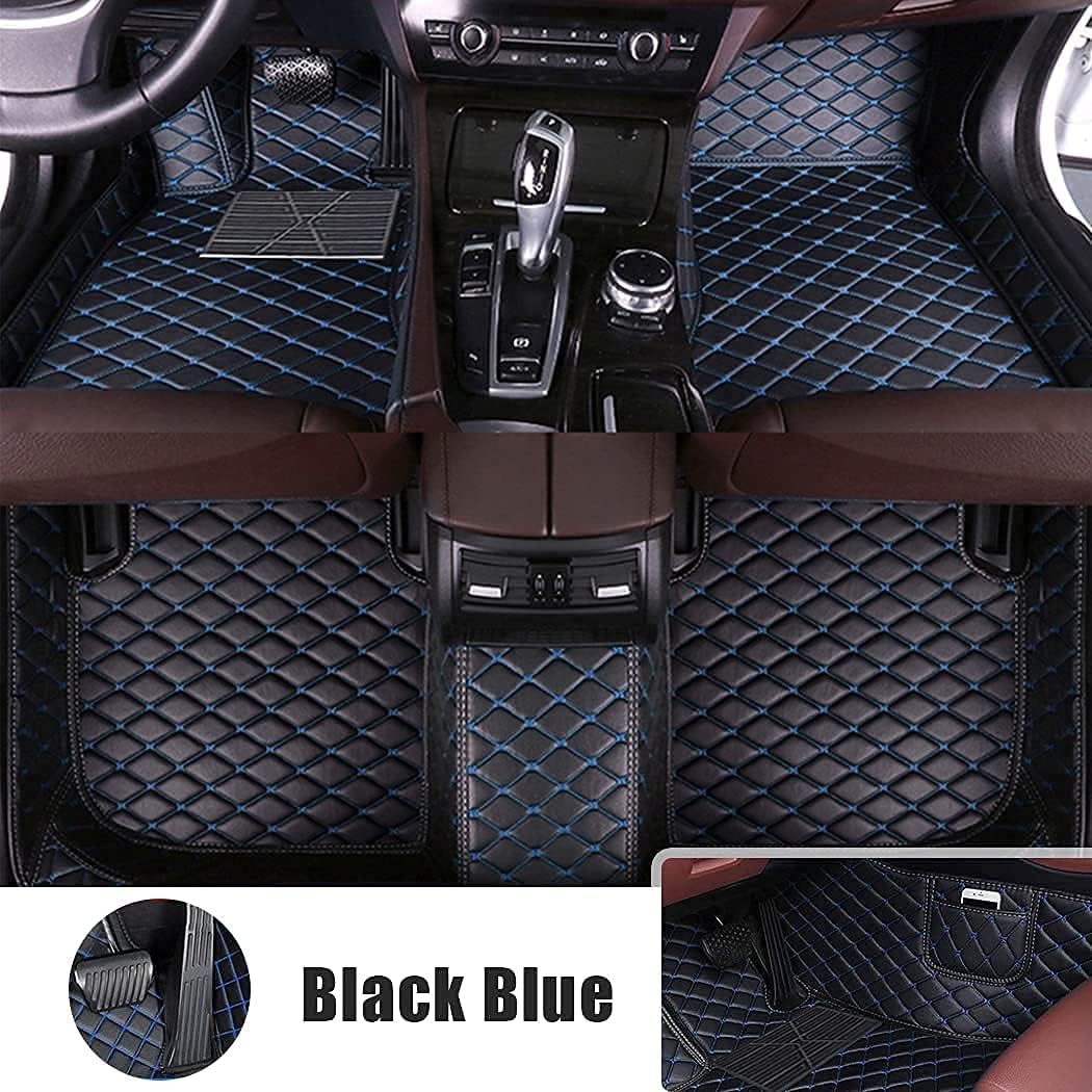 Brown Leather Car Floor Mats with Pocket S5047