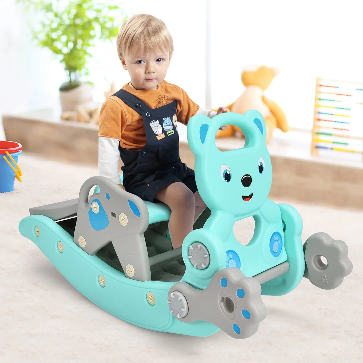4-in-1 Toddler Slide Playset with Basketball Hoop J676770