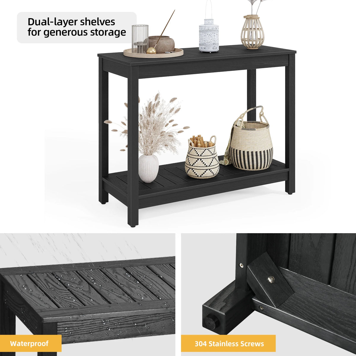 Black Wood Console Table S5392