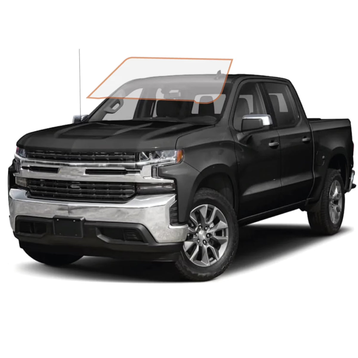 Precut Ceramic Window Tint Film for 2019-2021 Chevrolet Silverado 1500 Crew Cab Front Windshield 50% T4430