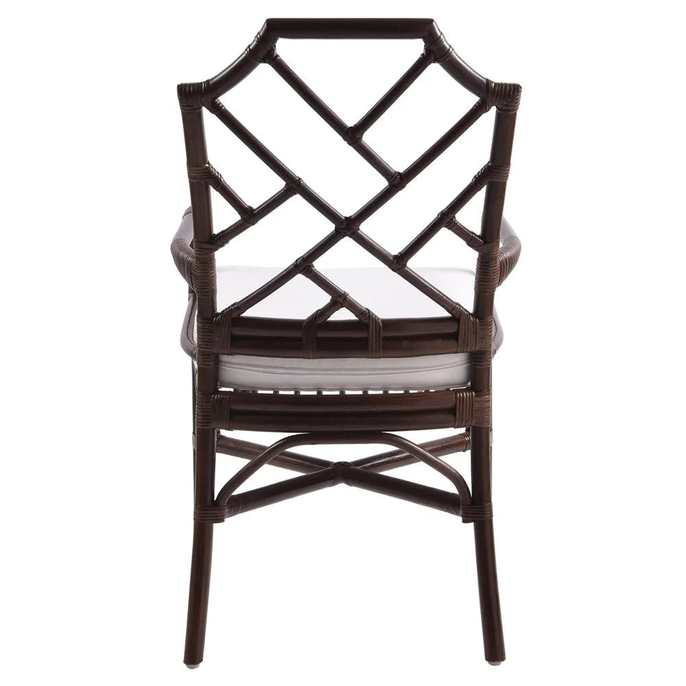 Fabric and Rattan Arm Chair R522