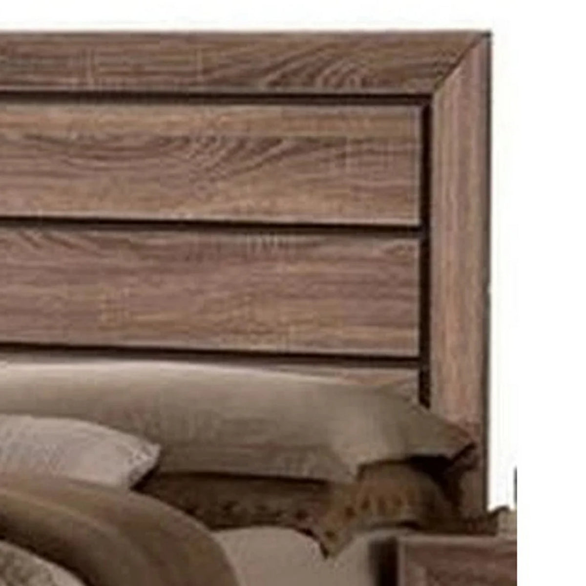 California King Size Storage Bed 2 Drawers Wood Grains Warm Brown H885