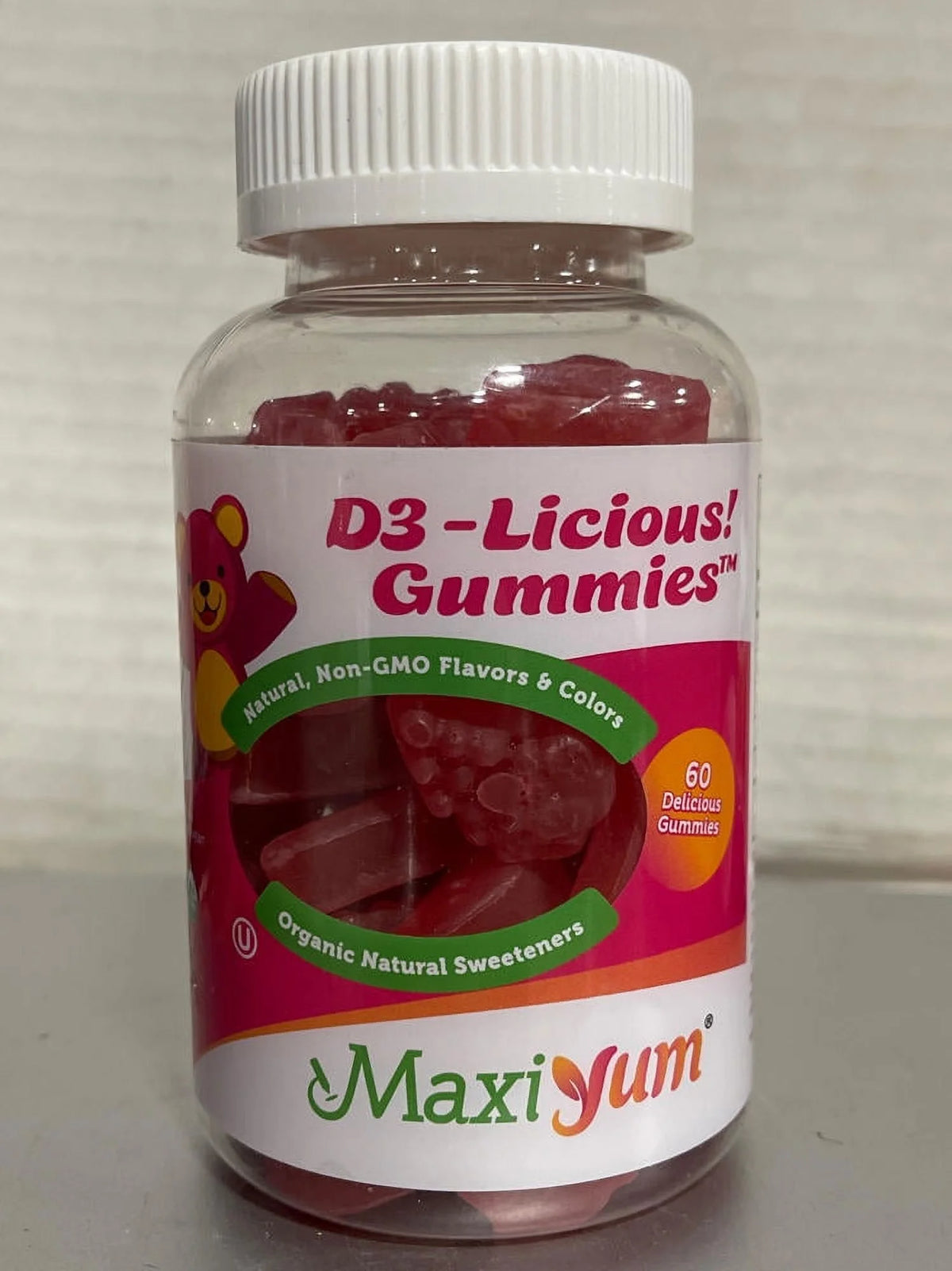 Kosher Vitamin D3 1000 IU Gummies Cherry Flavor 60 Jellies J540398