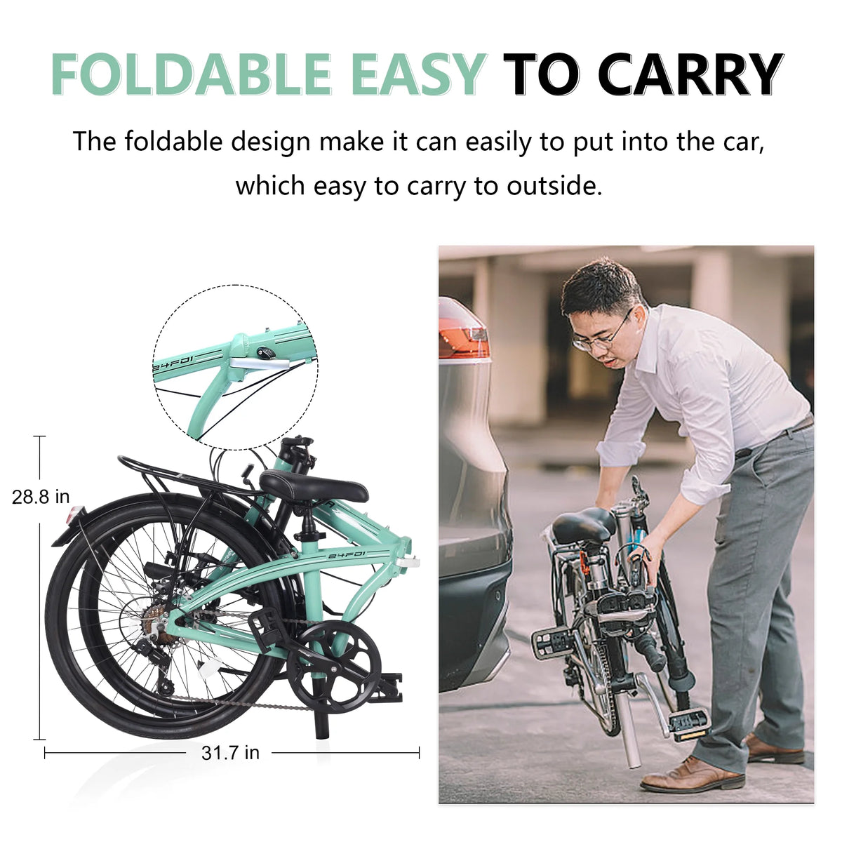 Foldable 24 inch 7 Speed Bicycle C360