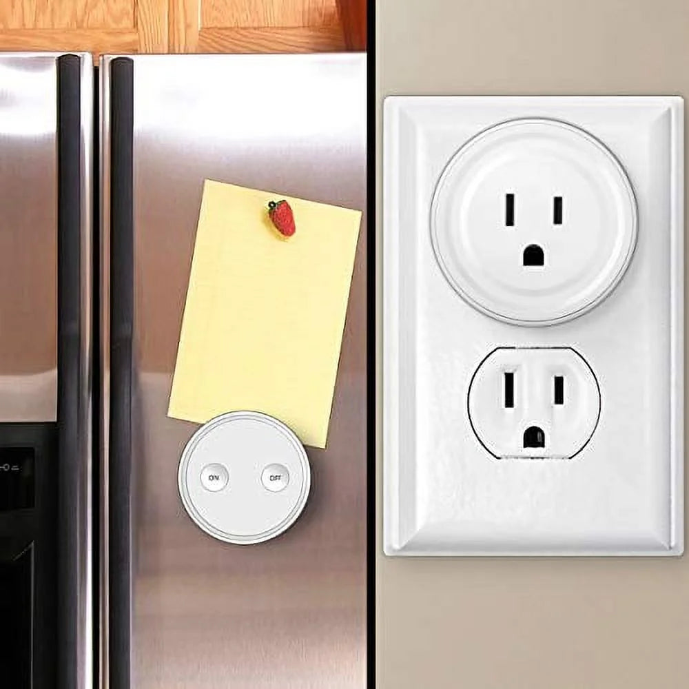 Remote Control Outlet Plug Adapter with Remote, 656ft Range, 10A/1100W, White O4806