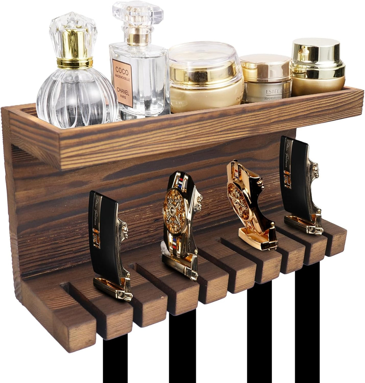 Belt Storage Organizer with Double Shelving Platform O16735