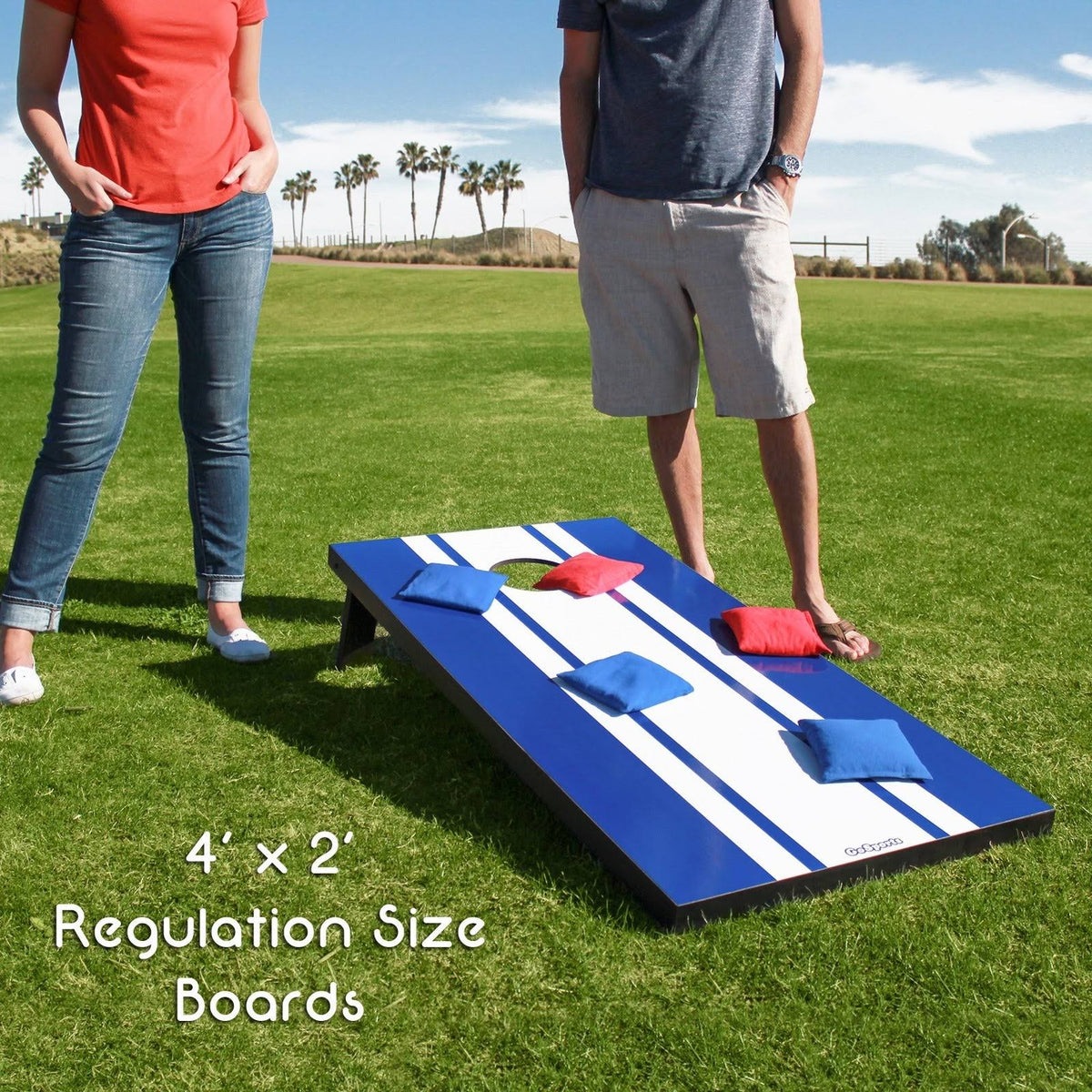 Regulation Size Cornhole Set with 8 Bags and Carry Case P789593