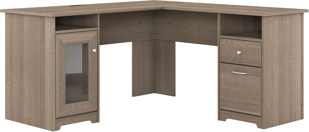 L Shape Desk, 60W, Ash Gray V737806