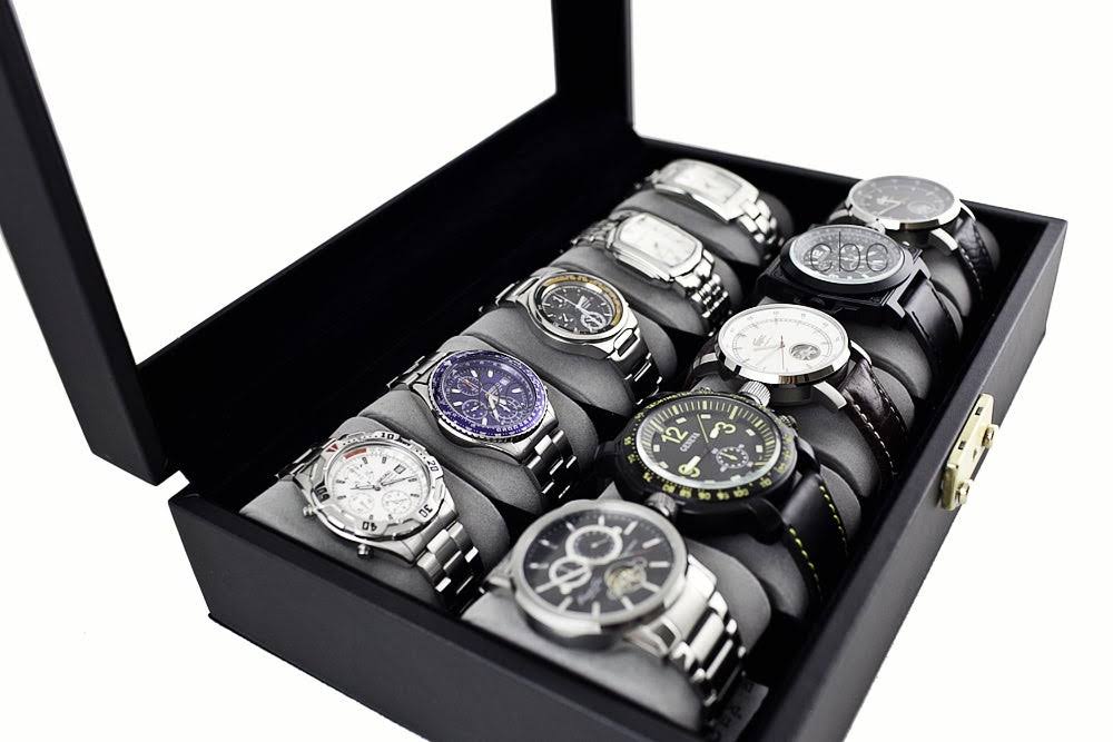 Black Leatherette Watch Case Display Box G427724