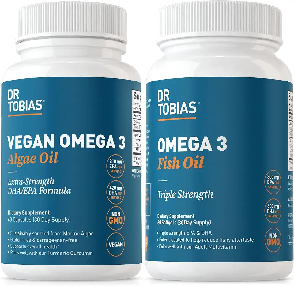 Vegan Omega 3 Algae Oil and Fish Oil R195406