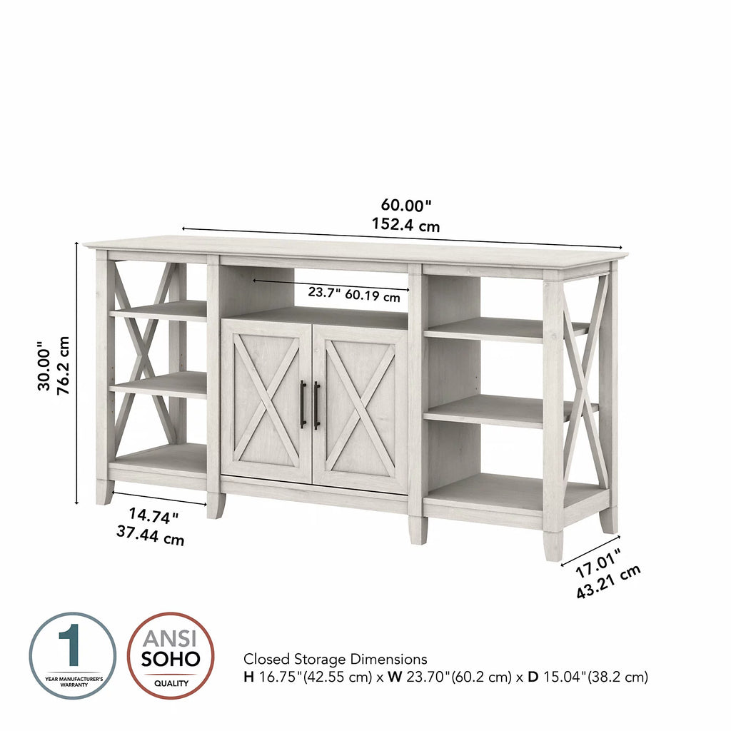 Linen White Oak Tall TV Stand for 65 Inch TV C577816