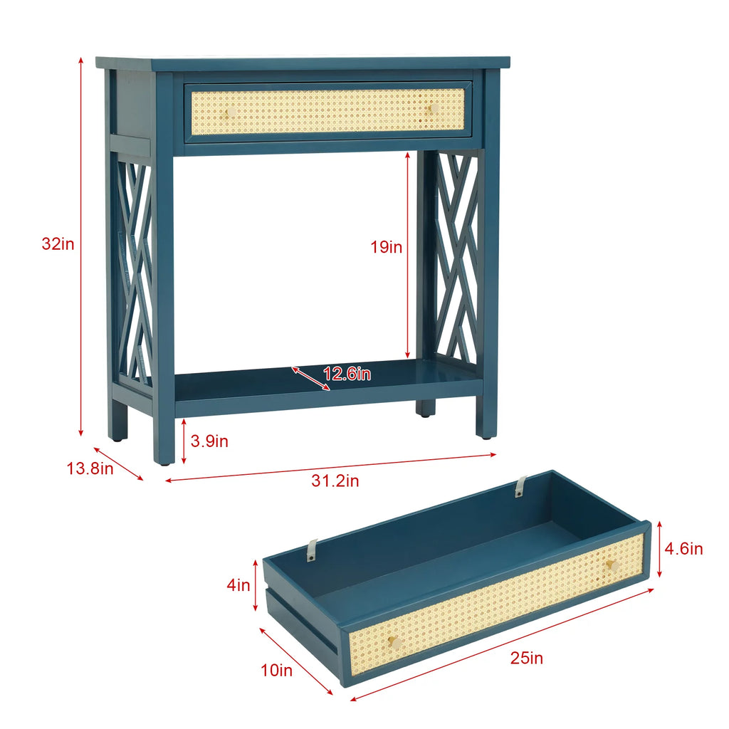 Wood 2-Tier Console Table W587