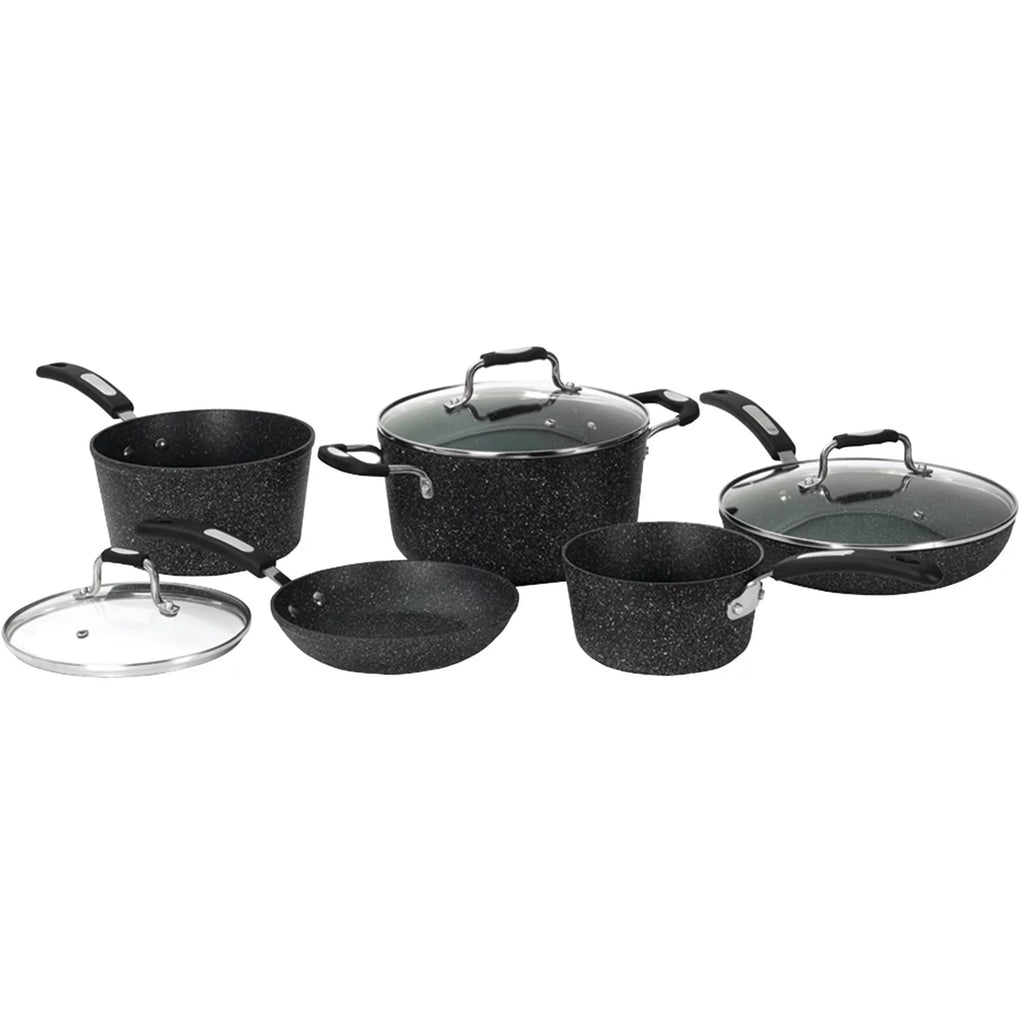 9-Piece Black Cookware Set with Bakelite Handles F135588