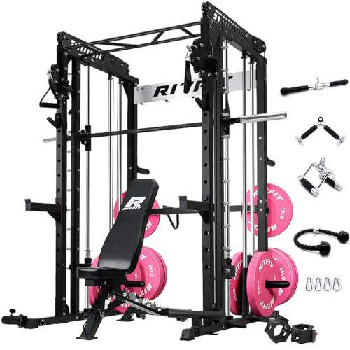 Multi-function Smith Machine with Cable Crossover System Power Rack R32127