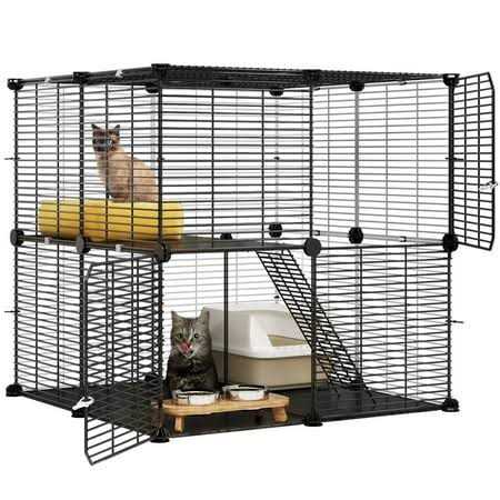 2-Tier Indoor Cat Cage Pet Playpen W1078