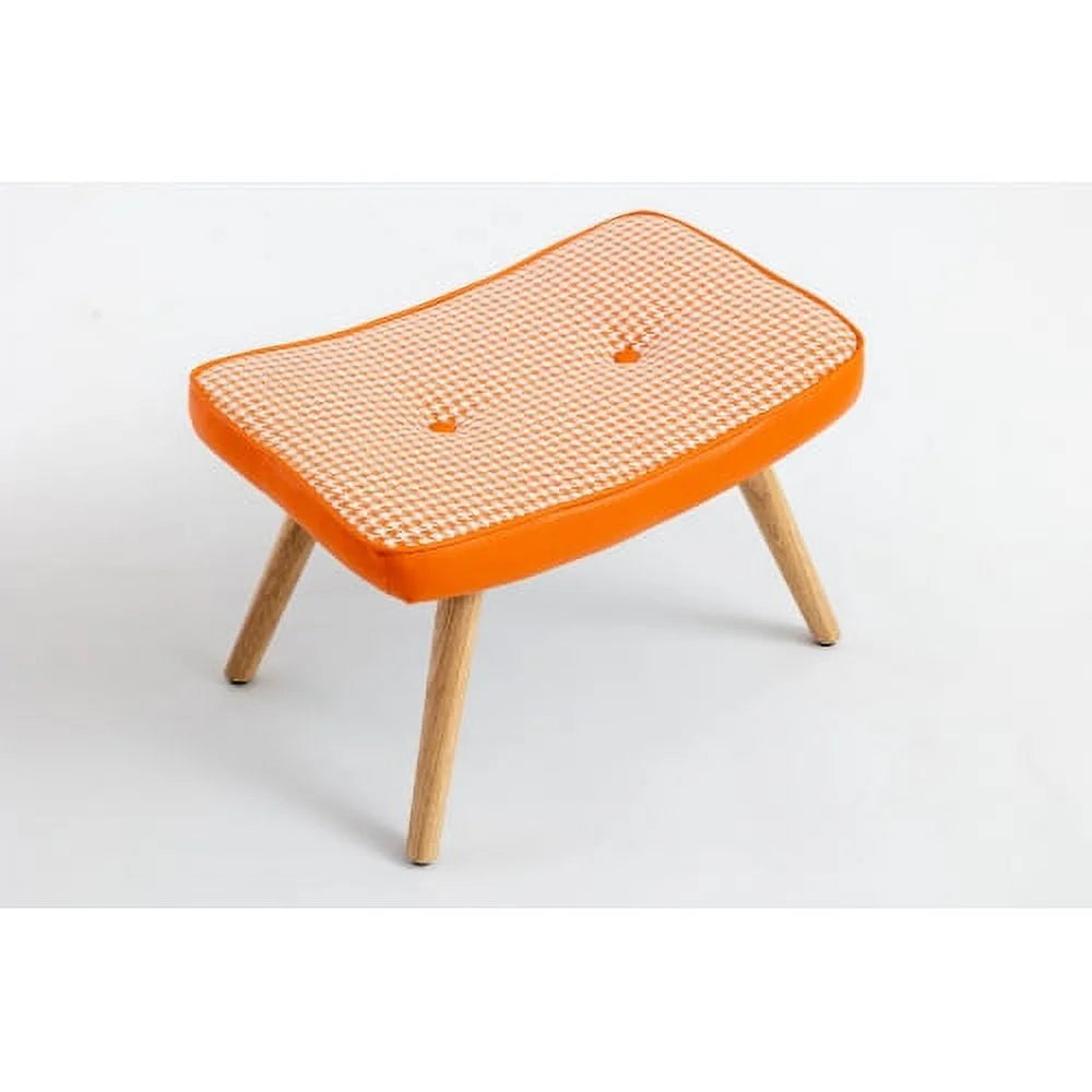 Orange Wooden Step Stool with Non-Slip Pad T553383