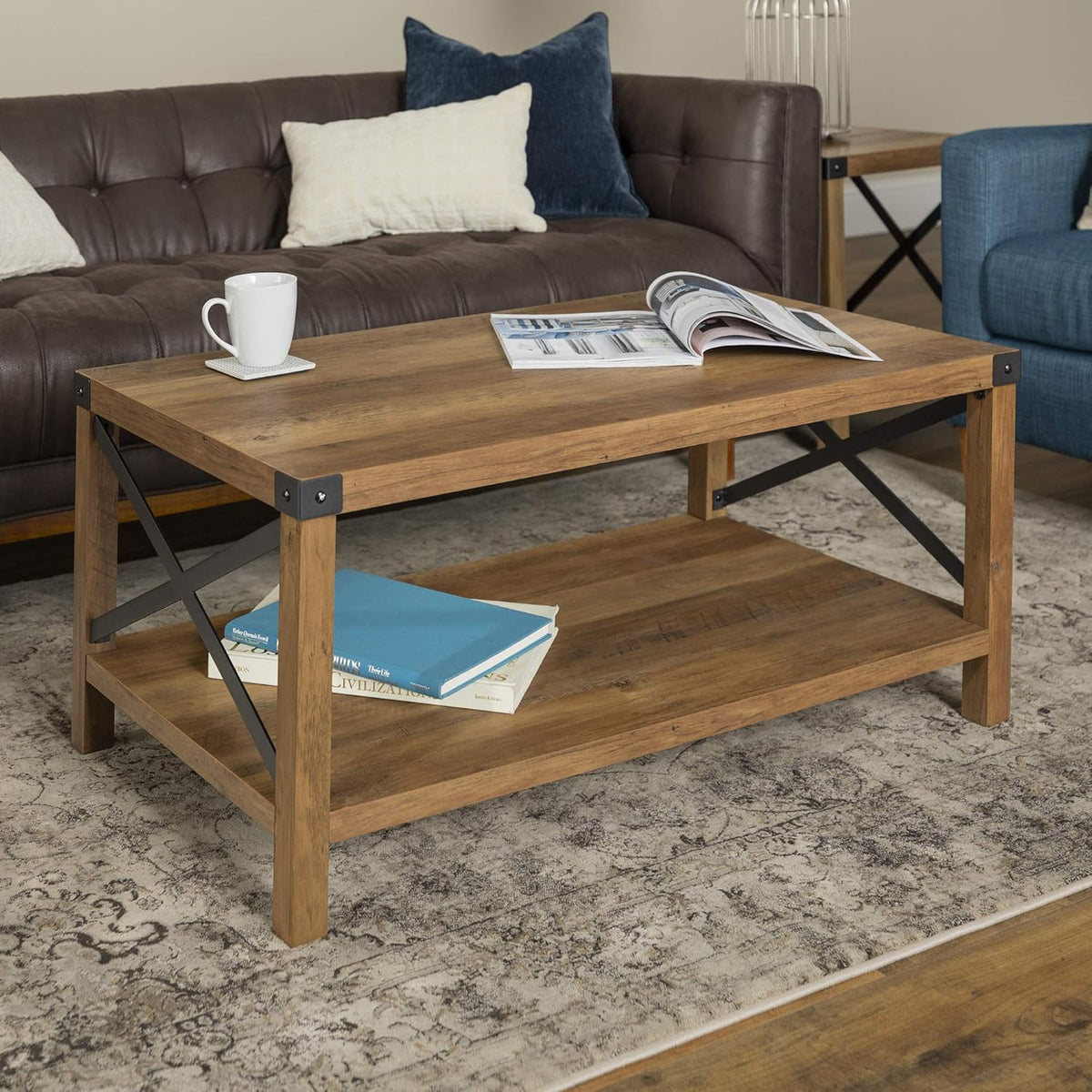 58 Inch Reclaimed Barnwood TV Stand Cabinet L82968