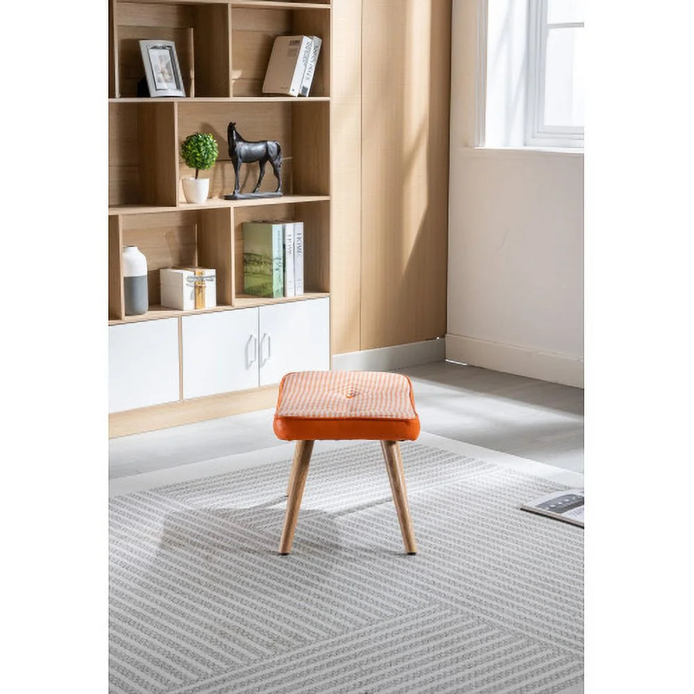 Orange Wooden Step Stool with Non-Slip Pad T553383
