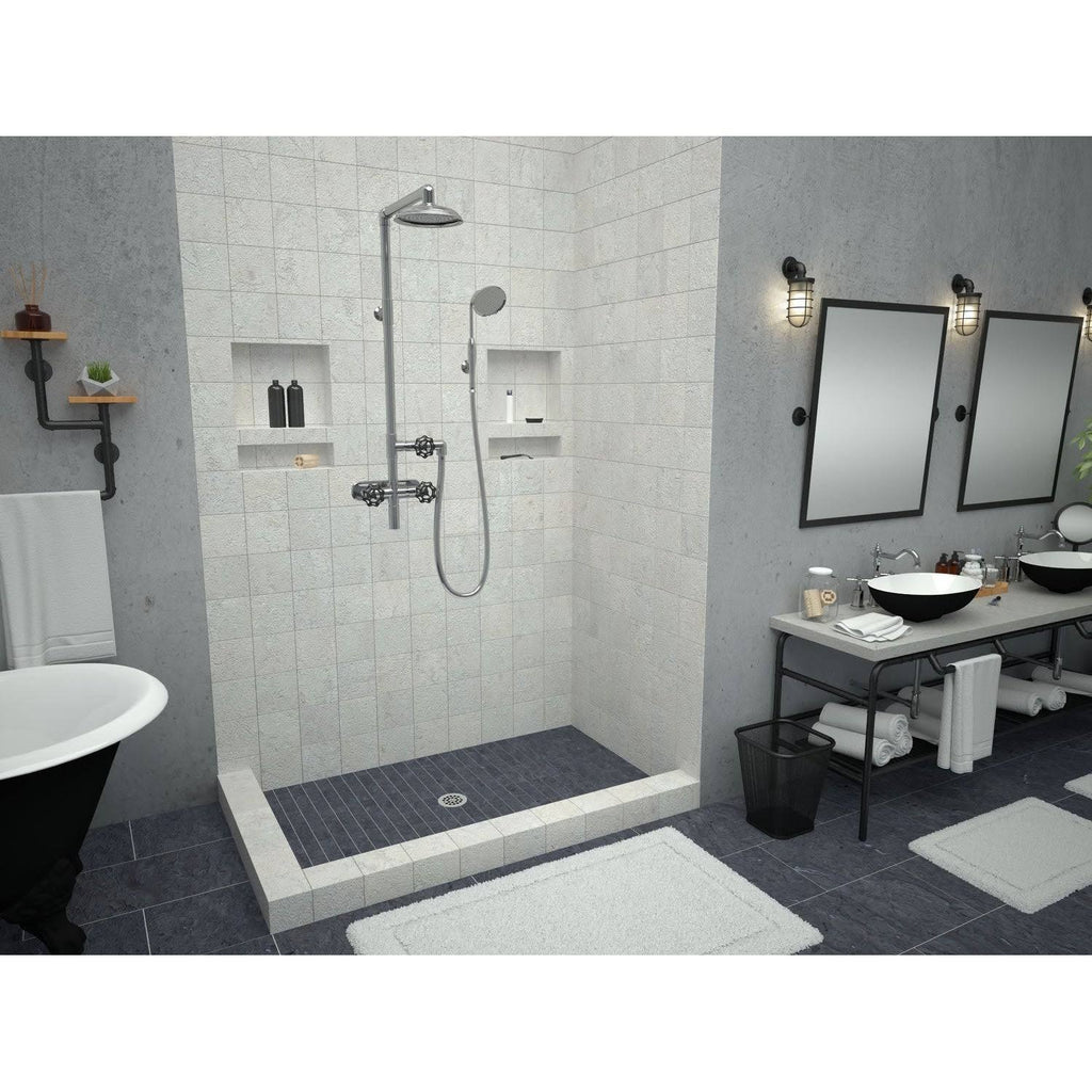 48x22 Double Threshold Shower Base with Drain Plate G431497