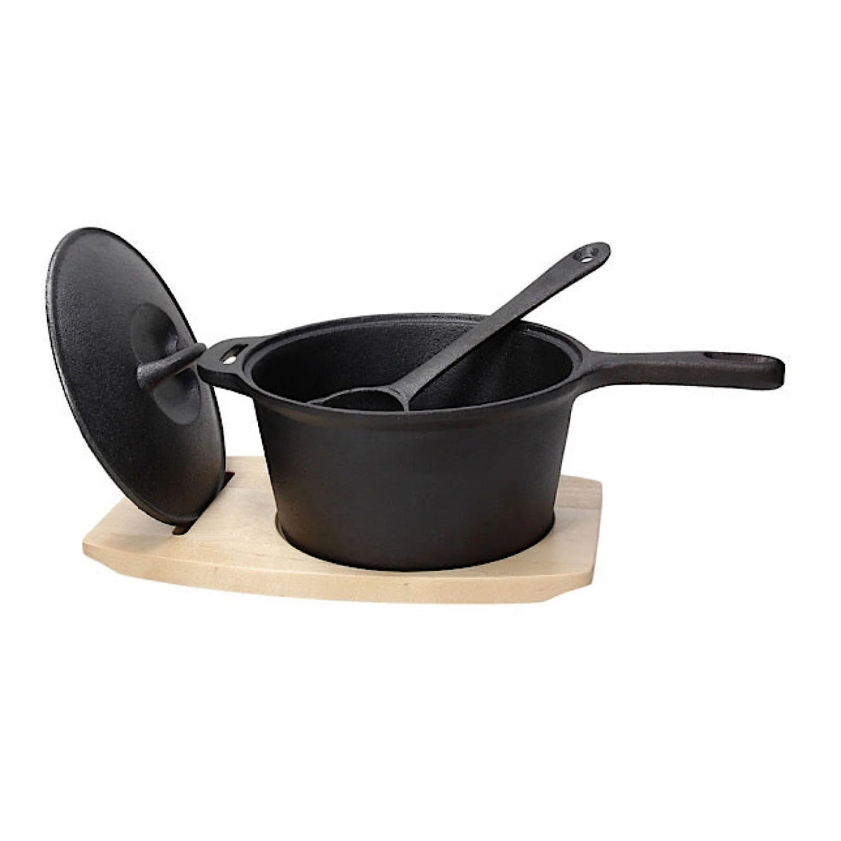 Cast Iron Casserole 18cm with Wood Base H351