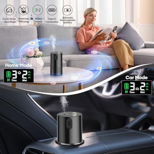 Mini Battery Operated Waterless Diffuser with 4 Mist Level Timers Auto-off D385