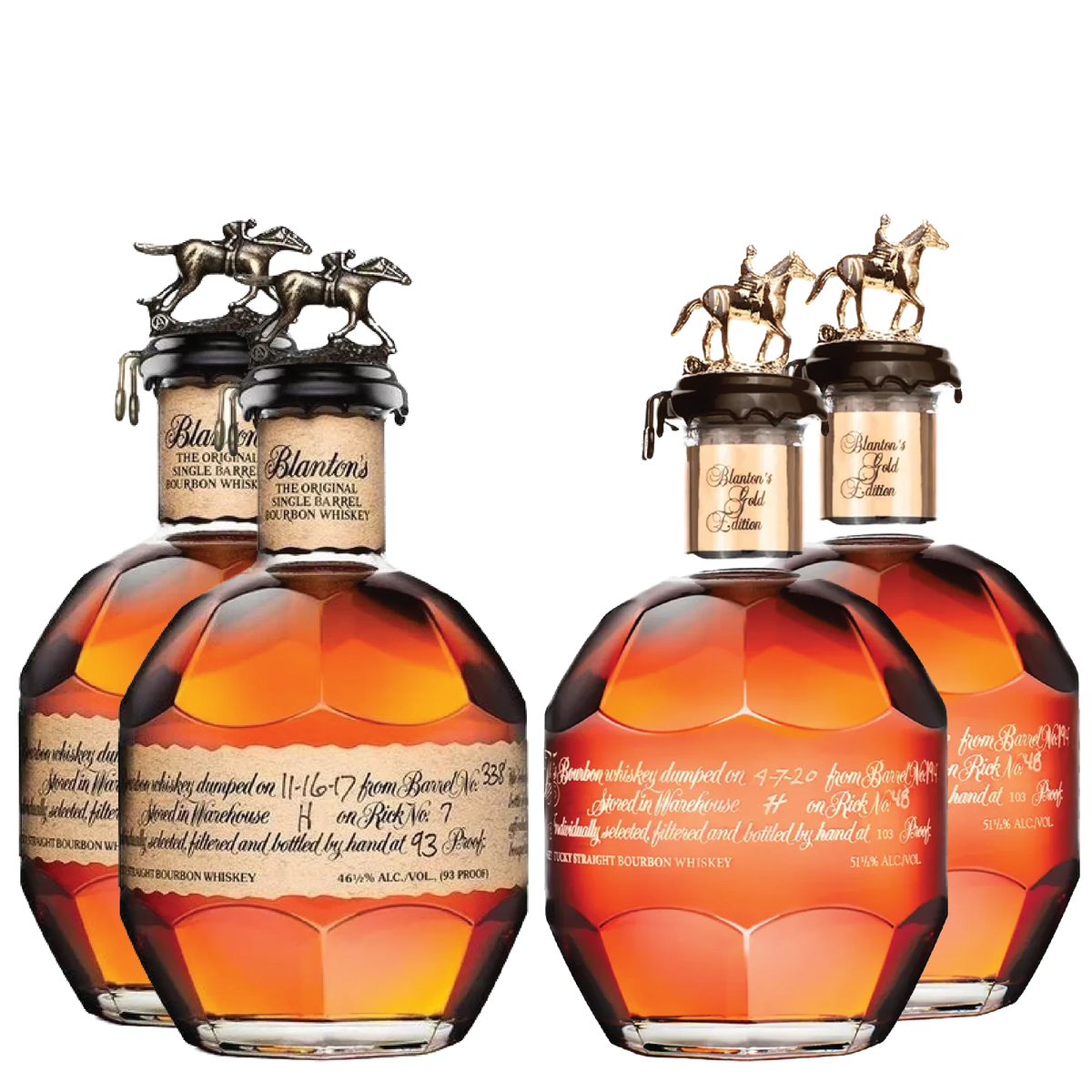 2 Blanton's Single Barrel & 2 Blanton's Gold Edition Bundle G39862
