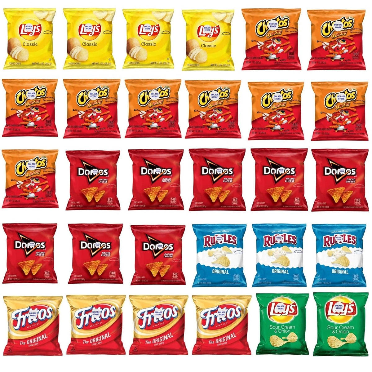 1oz Bag Potato Chips Variety Pack 30 Pack C4356