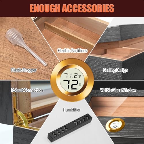 Cedar Wood Box with Glass Top Humidifier Z73195
