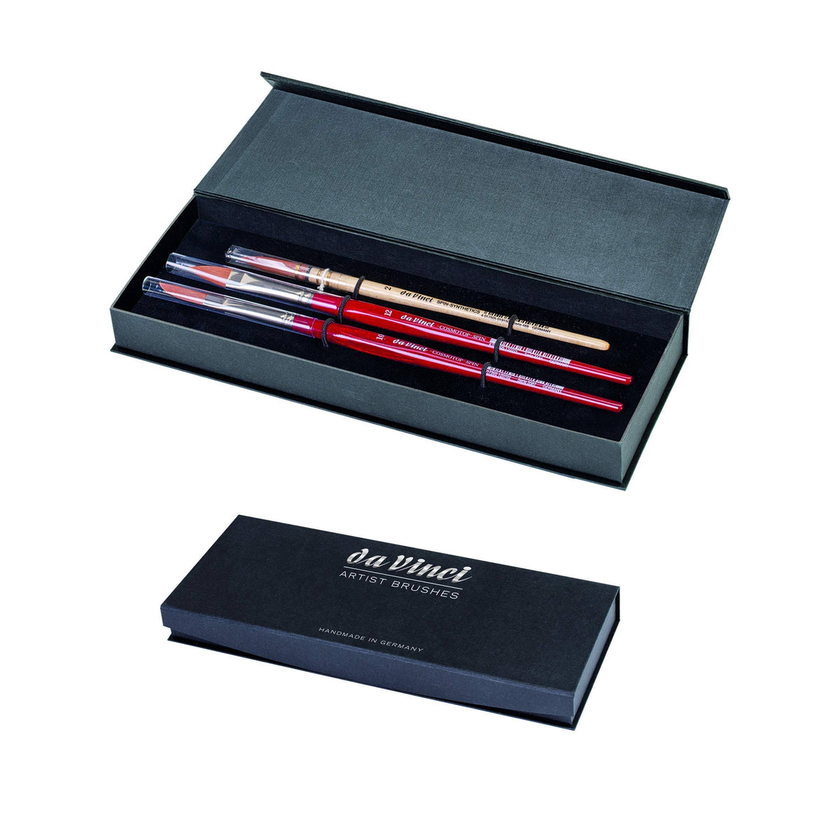 Watercolor Brush Set, Quill Size 2, Slant Size 10, Oval Size 12, Black Q96939