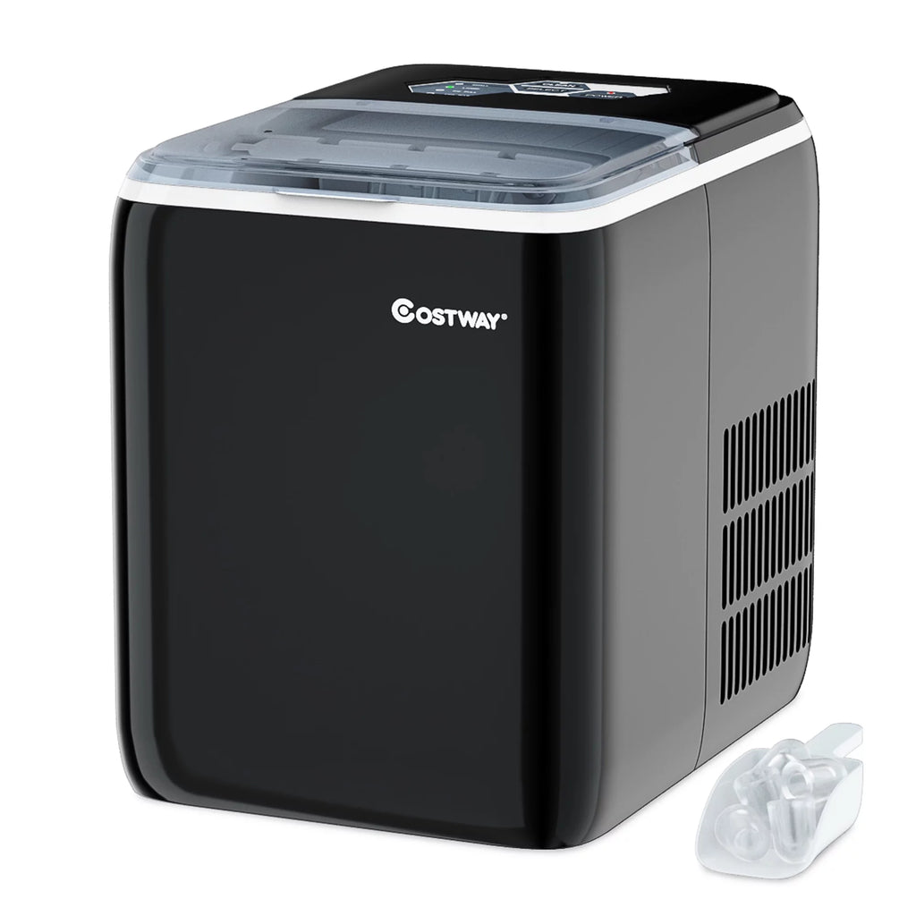 Portable Countertop Ice Maker Machine 44Lbs/24H Self-Clean with Scoop Silver Y485088