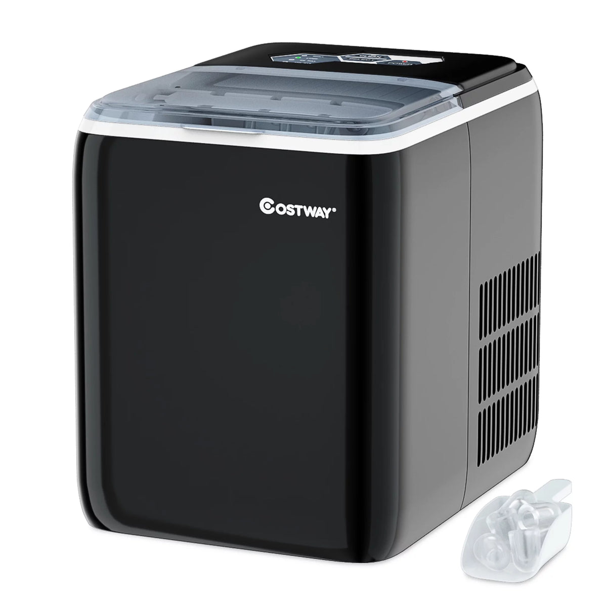 Portable Countertop Ice Maker Machine 44Lbs/24H Self-Clean with Scoop Silver Y485088