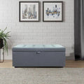 Gray Tufted Rectangle Storage Ottoman I5557