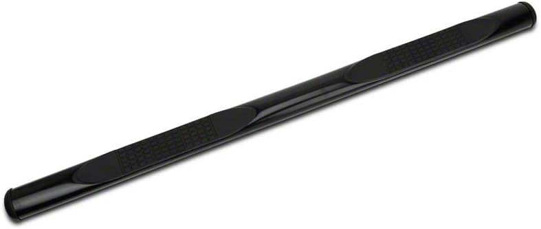 4-Inch Oval Straight End Side Step Bars; Gloss Black F6302