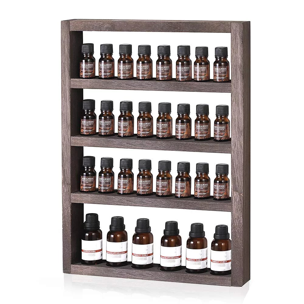 Wall Mounted Wooden Essential Oil Storage Rack P52492