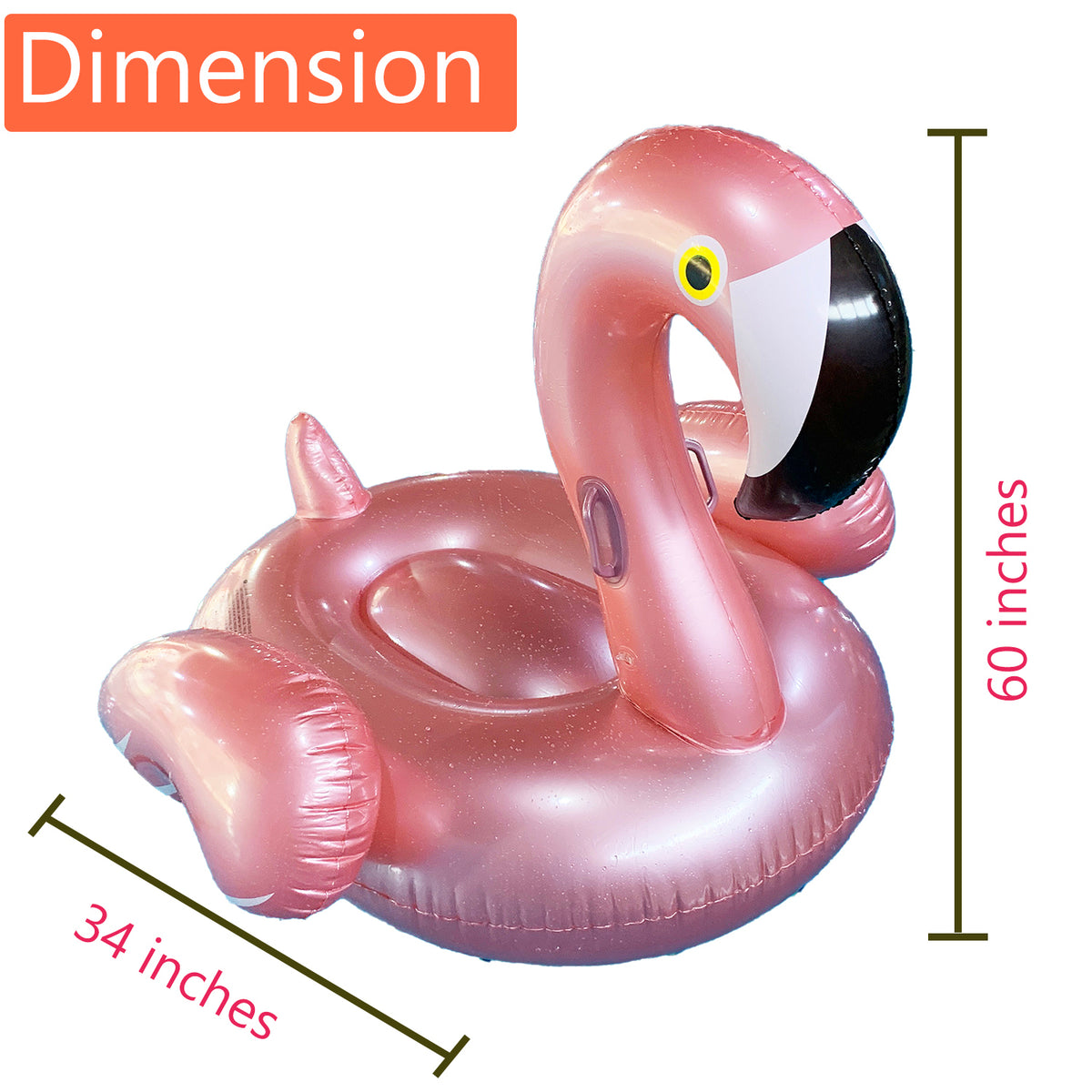 Inflatable Flamingo Pool Float Toy 60x60x34 inches G806922