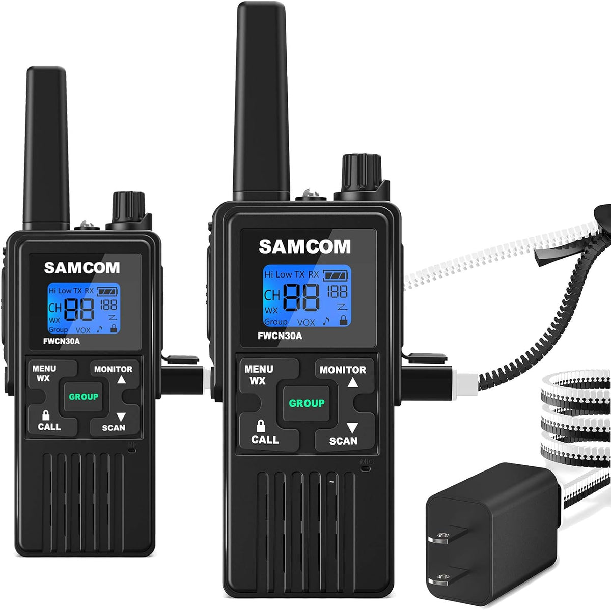 Two Way Radio FRS Handheld Rechargeable 1200mAh with Headsets 2 Packs A772
