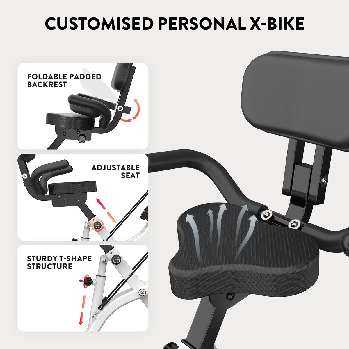 Folding Exercise Bike 8 Level Adjustable Magnetic Resistance W7958