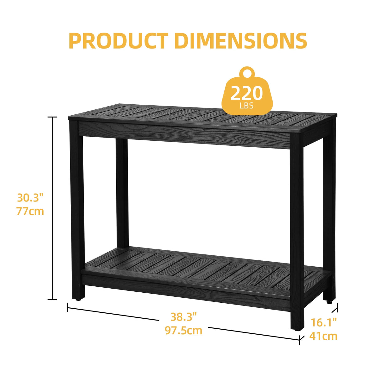 Black Wood Console Table S5392