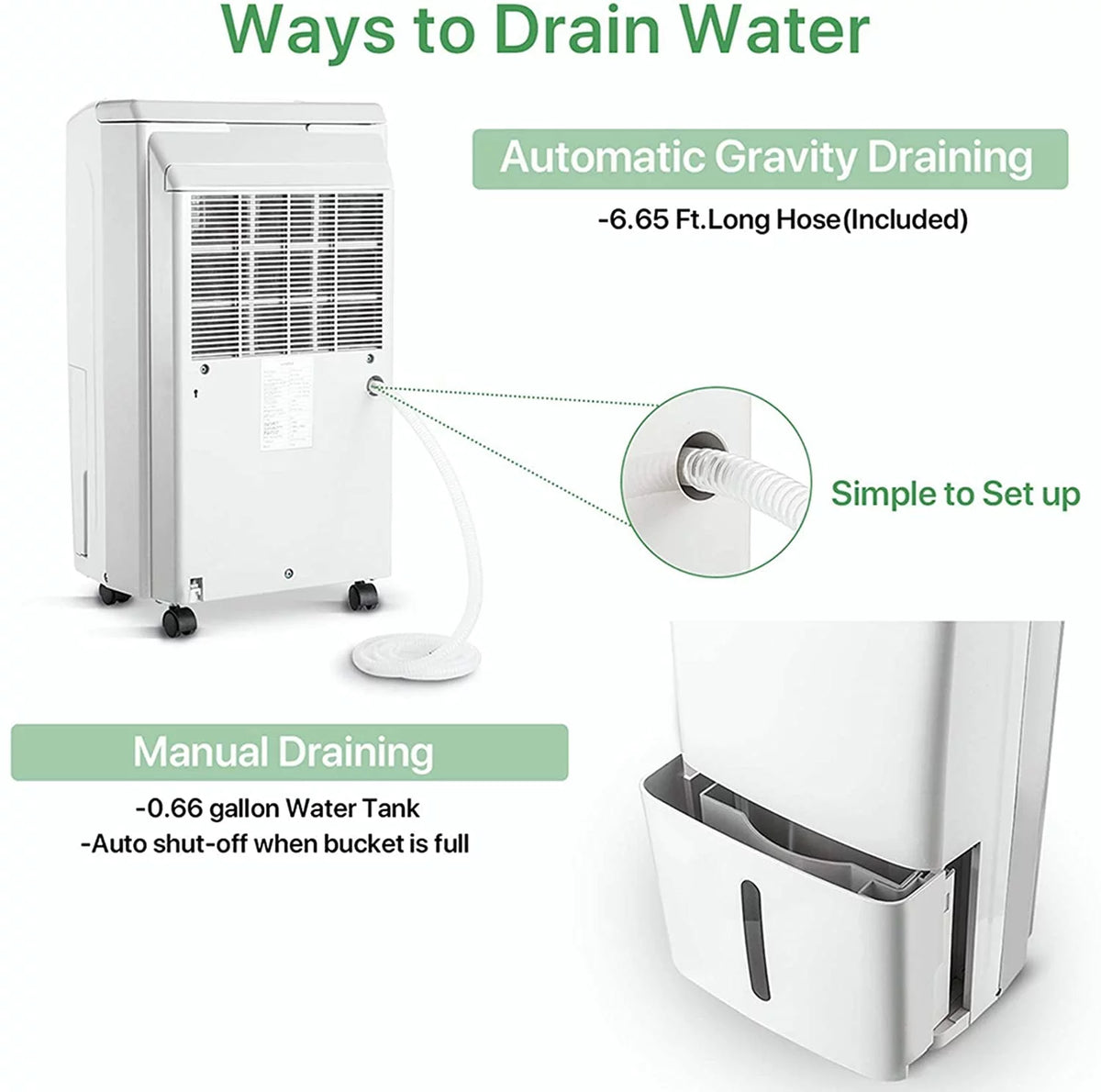 34 Pints Dehumidifier with Drain Hose Q263310