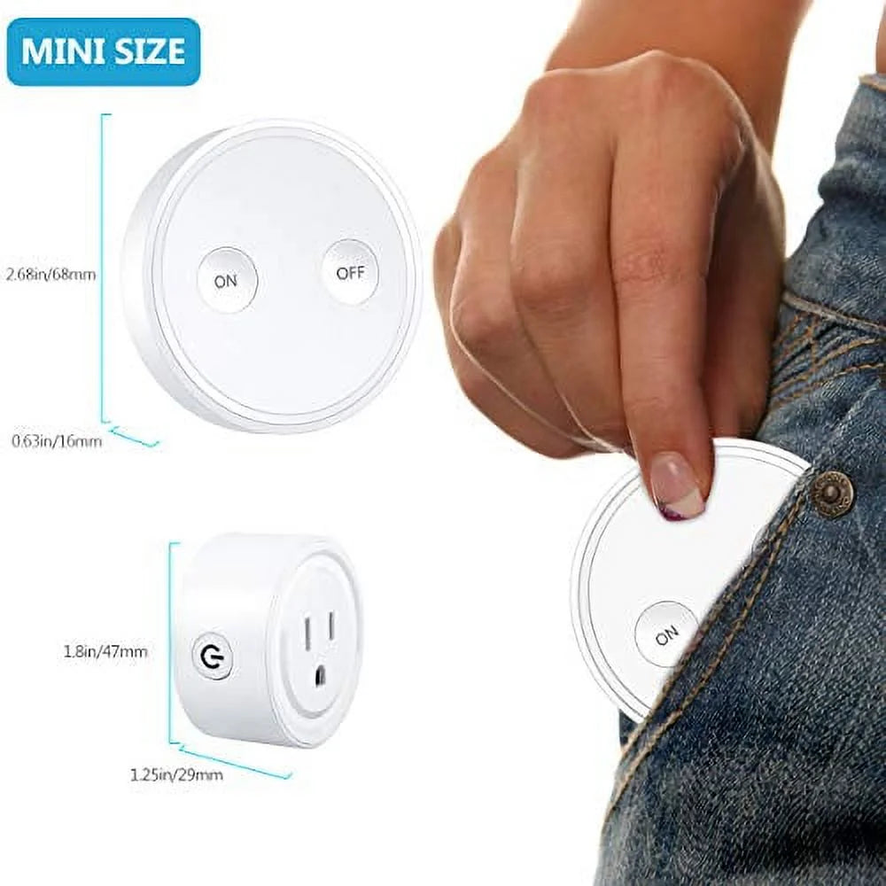 Remote Control Outlet Plug Adapter with Remote, 656ft Range, 10A/1100W, White O4806