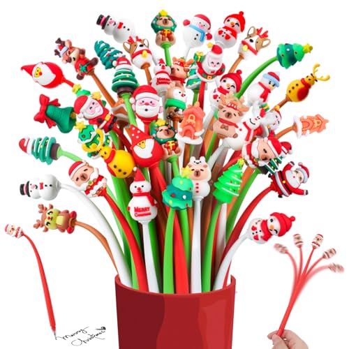 64 Packs Christmas Gel Ink Pens with Squishy Toppers N248012