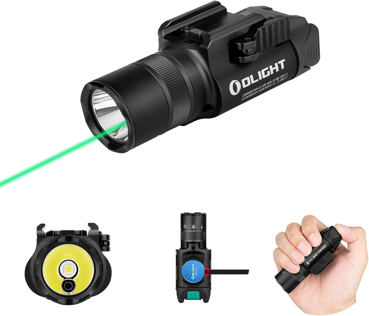 1350 Lumens Rechargeable Tactical Flashlight with Green Beam and White LED N975