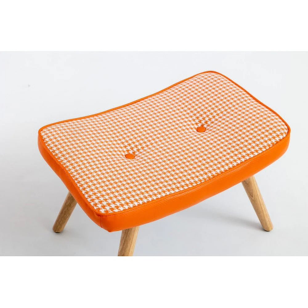 Orange Wooden Step Stool with Non-Slip Pad T553383