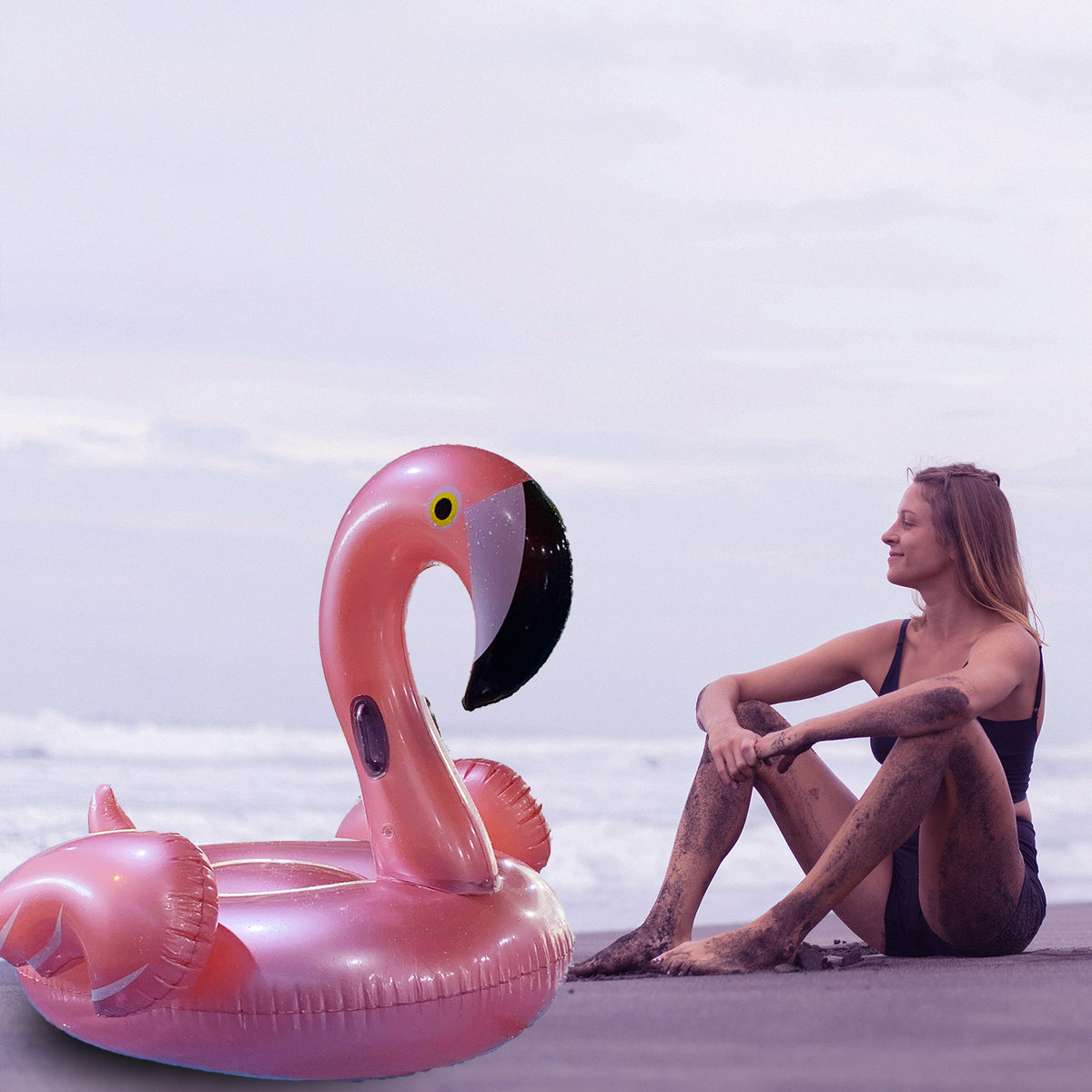 Inflatable Flamingo Pool Float Toy 60x60x34 inches G806922
