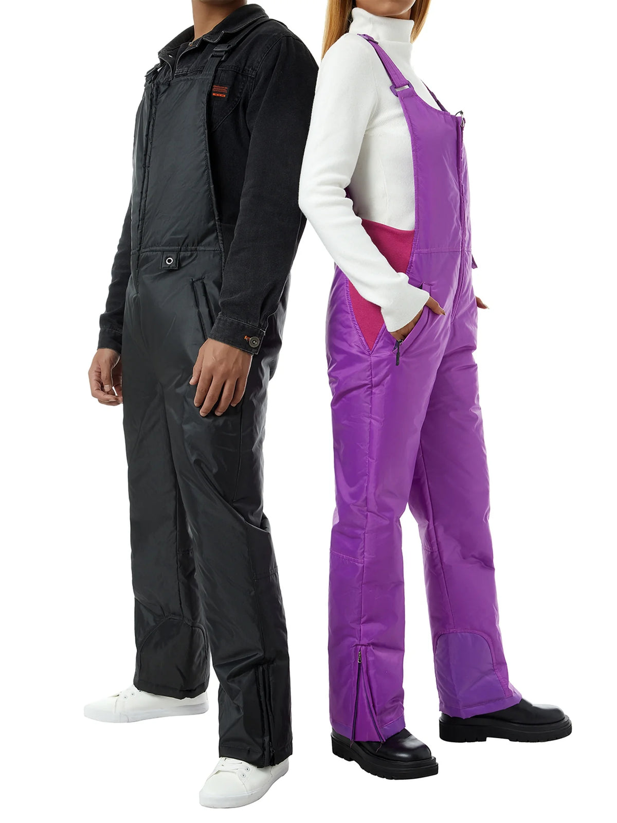 Purple Insulated Water Resistant Ski Snow Bib Pants XL N5779