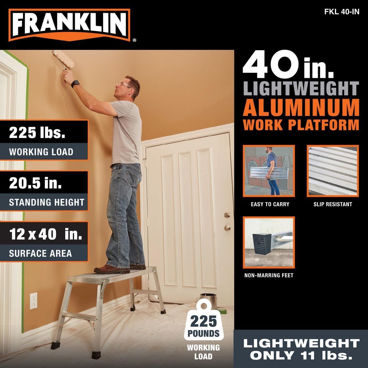 40 In. Lightweight Aluminum Work Platform X779661