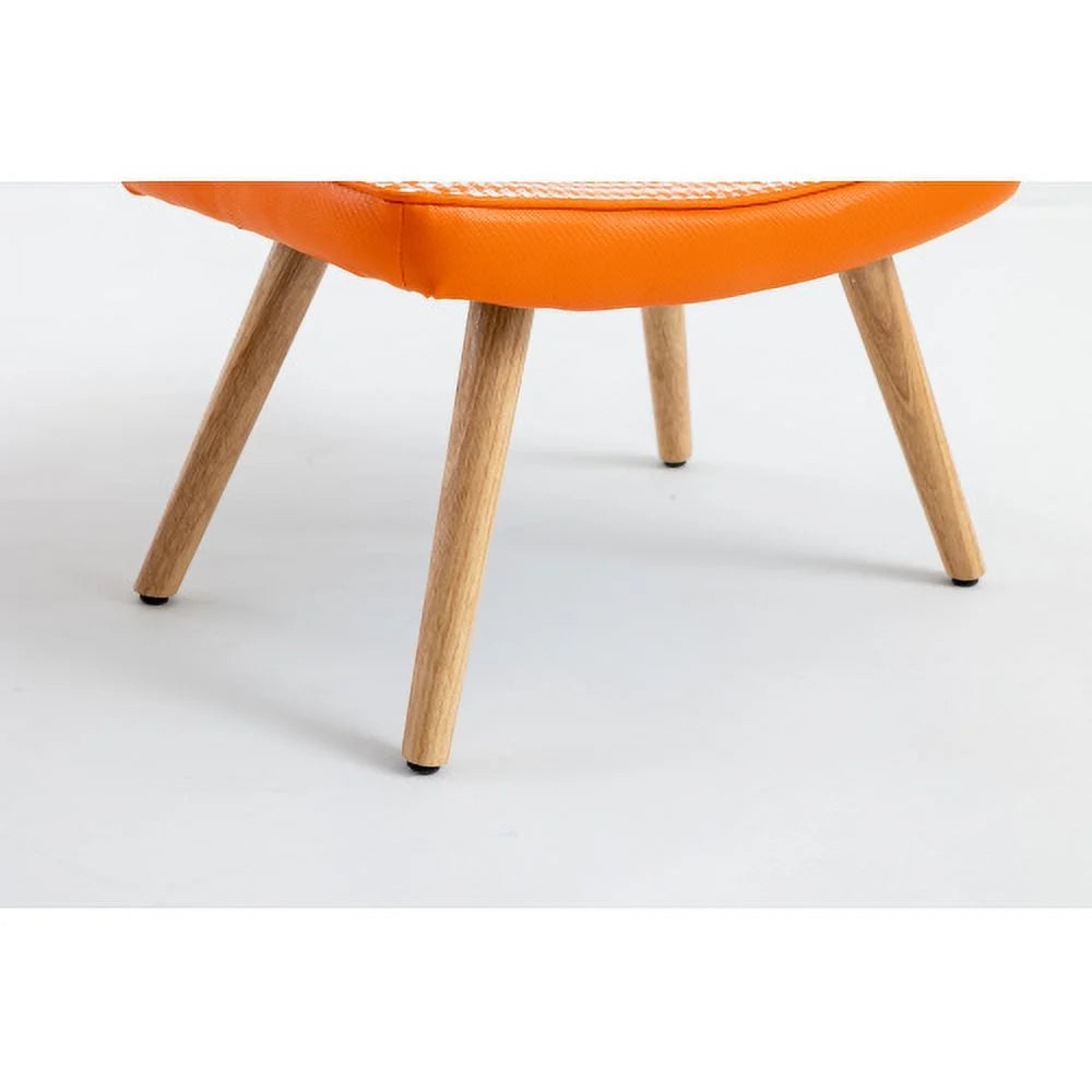 Orange Wooden Step Stool with Non-Slip Pad T553383