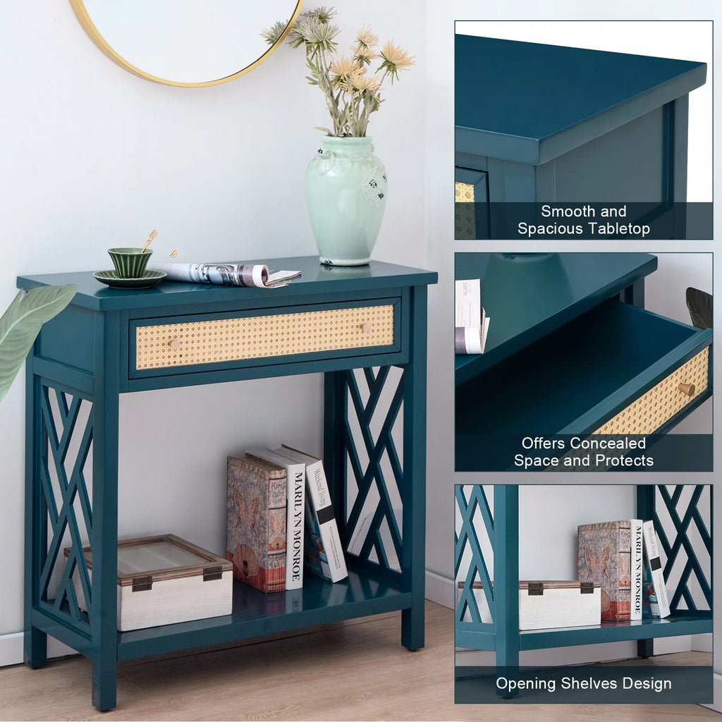 Wood 2-Tier Console Table W587